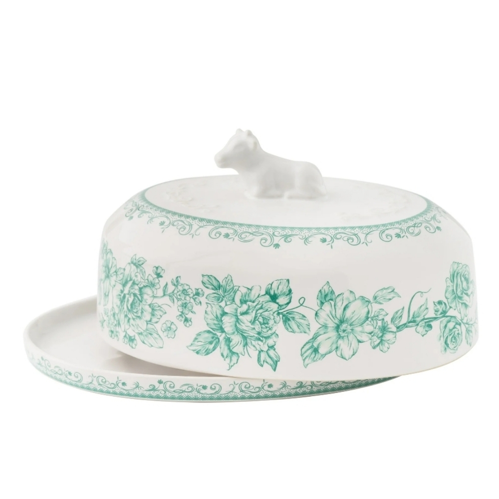 ❤️ Pioneer Woman Agatha Green Butter Dish Serveware
